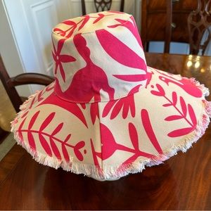 Frances Valentine Canvas Fringe Hat Veracruz Pink